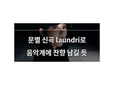 문별 신곡 laundri로 음악계에 잔향 남길 듯