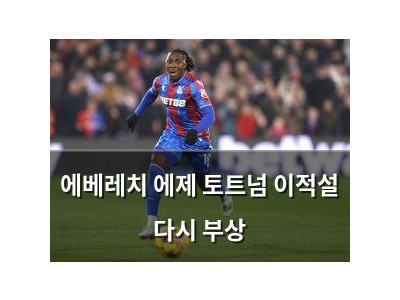 에베레치 에제 토트넘 이적설 다시 부상