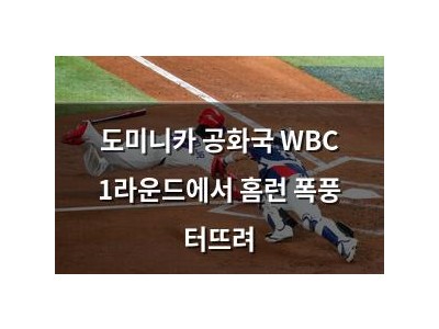 도미니카 공화국 WBC 1라운드에서 홈런 폭풍 터뜨려