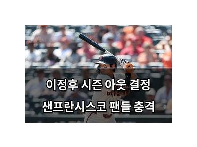 이정후 시즌 아웃 결정 샌프란시스코 팬들 충격